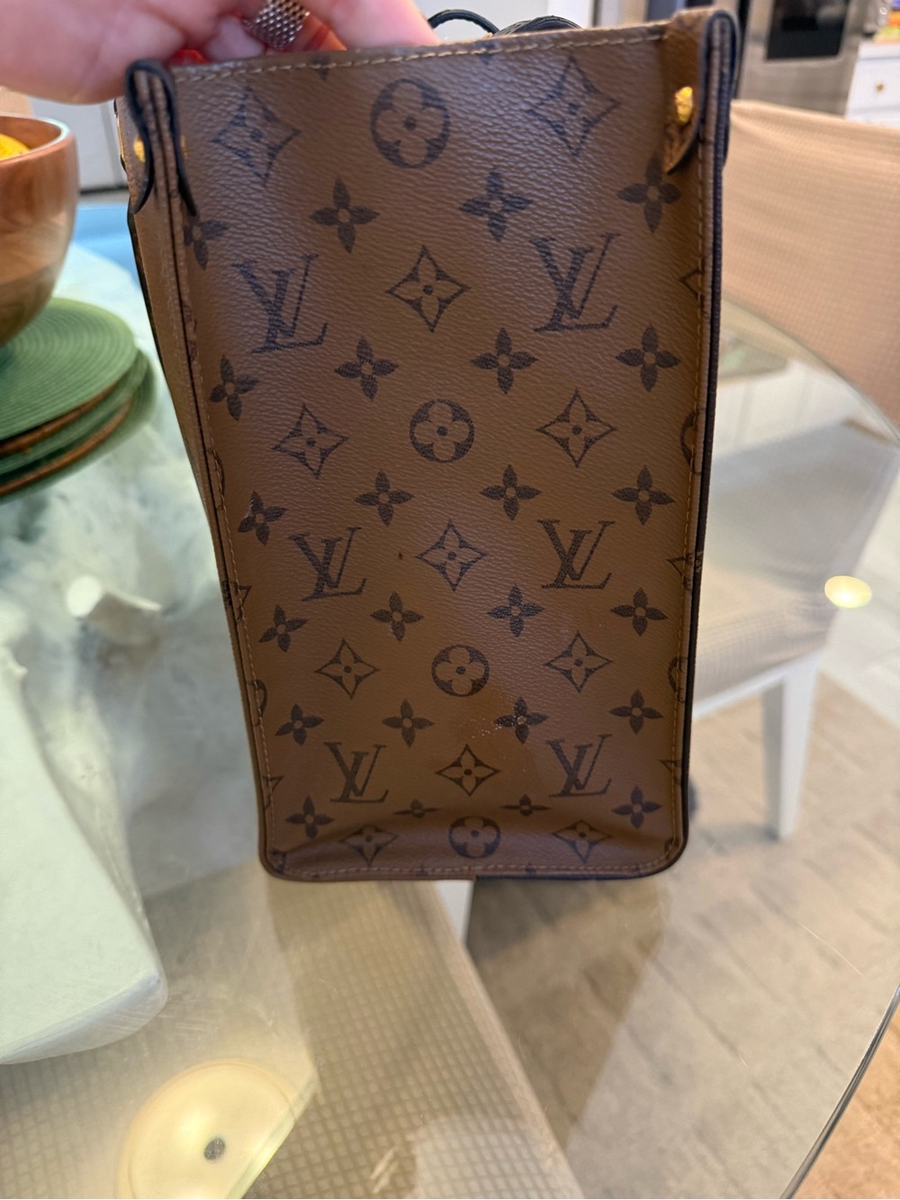 Louis Vuitton Brown Monogram Tote with Dark Brown Handles - Picture 3 of 7